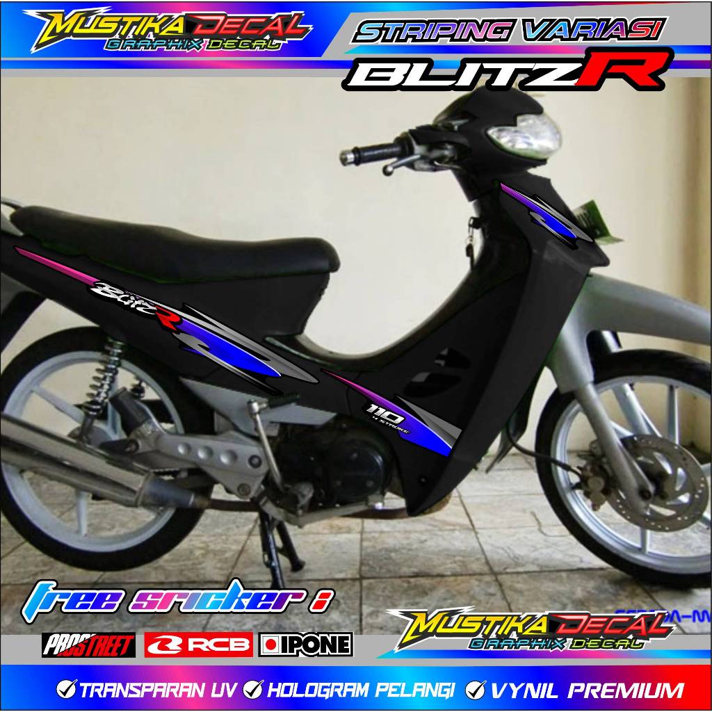 STRIPING VARIASI KAWASAKI BLITZ R/ STICKER LIST MOTOR KAWASAKI BLITZ R