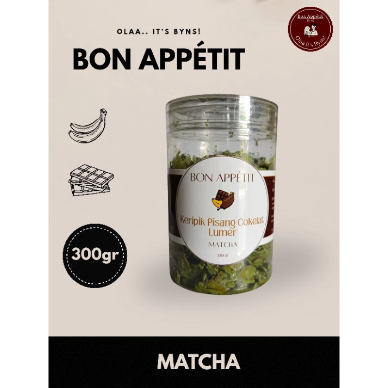 

Keripik Pisang Cokelat Lumer Matcha 300gr