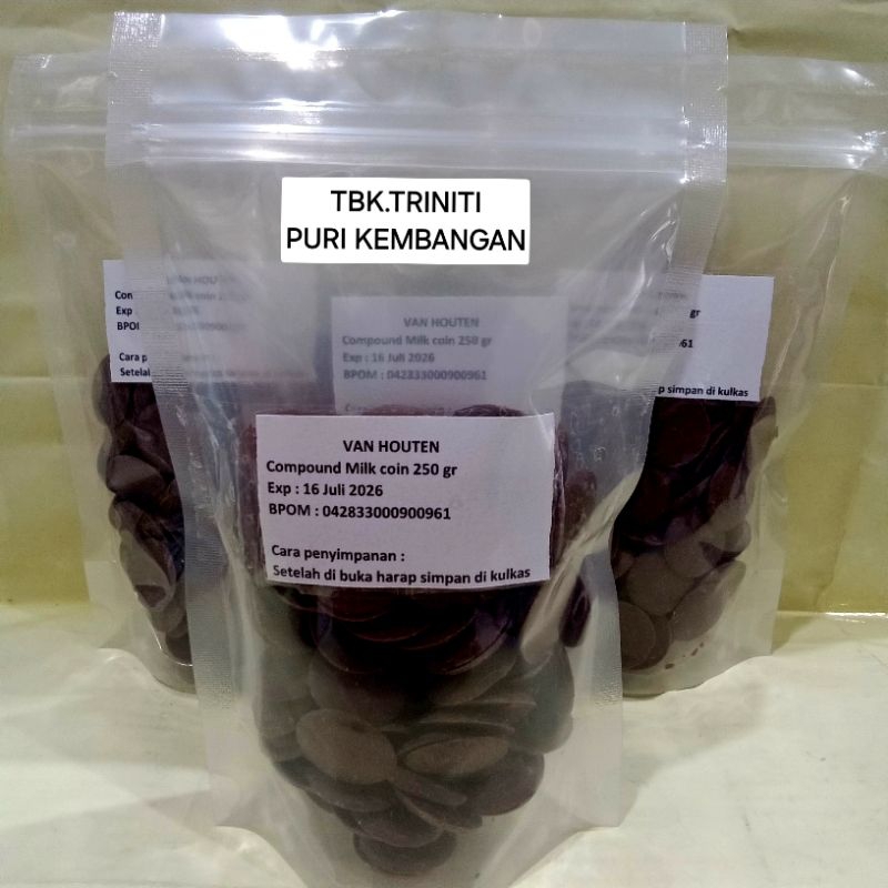 

RB Van Houten Coin Compound Chocolate 1kg/250gr (Dark / White / Milk) - Coklat Compound