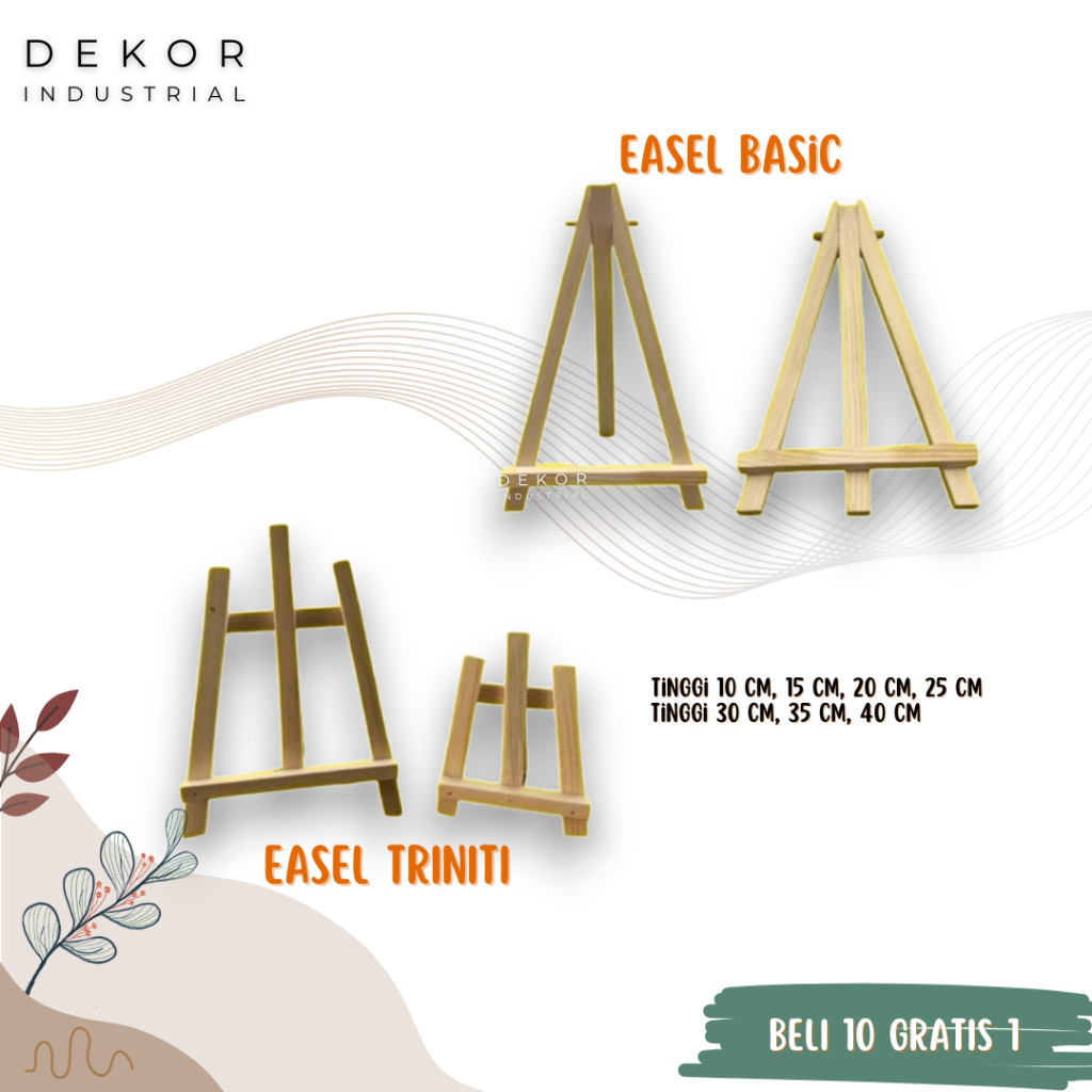 

Mini Easel Stand Tripod Kayu Wooden Easel Holder Mini 10 cm sd 40 cm Sandaran Hp Dan Kanvas Lukis