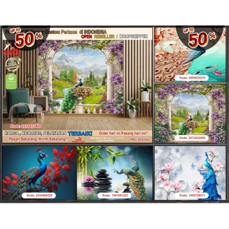Wallpaper Custom Dinding Tema Burung Merek | Wallpaper Custom Dinding | Wallpaper Kamar | Wallpaper 