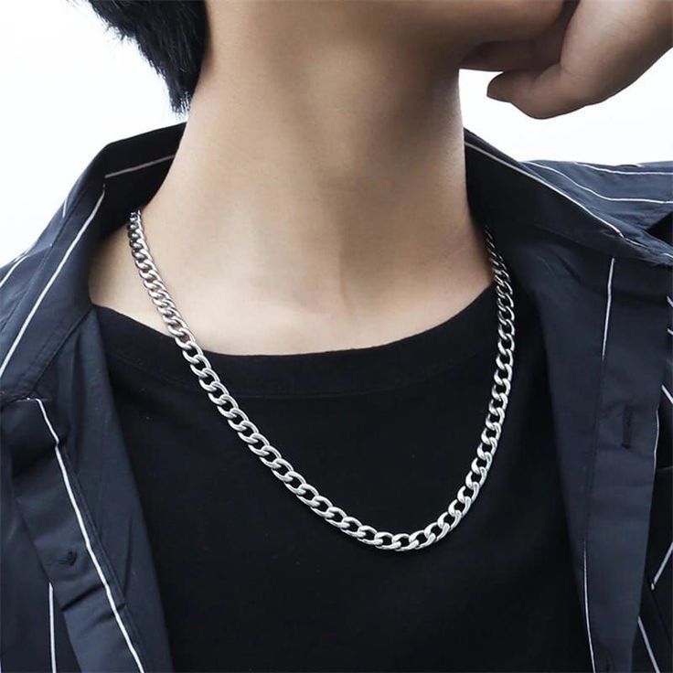 Kalung TItanium Original Rantai Firago Kilat panjang 30.50.45.60 cm