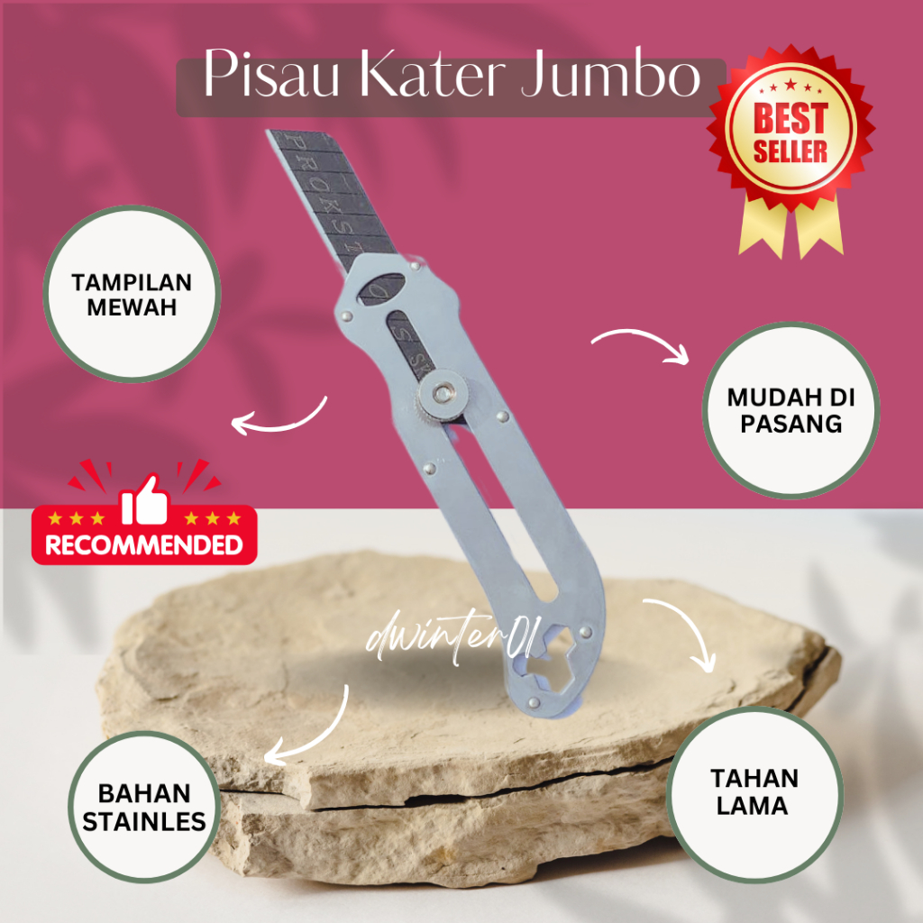 

Pisau Kater Tajam Pisau Cutter Stainless Multifungsi 18 MM Tahan Karat KUALITAS BAGUS