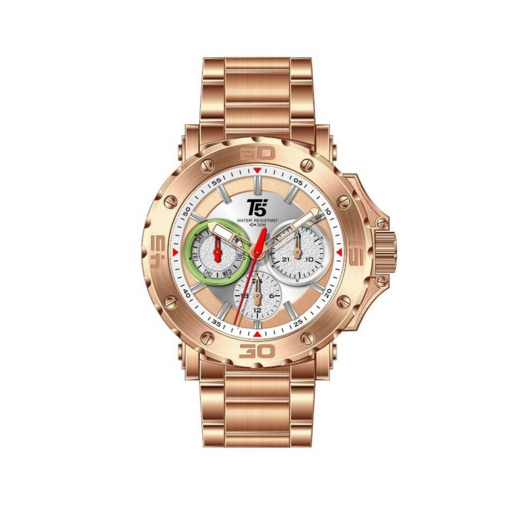 Jam Cewek T5 3880 Original Chronograph / Jam Rantai Cewek T5 3880 / JAM TANGAN T5 CEWEK CHRONO / JAM