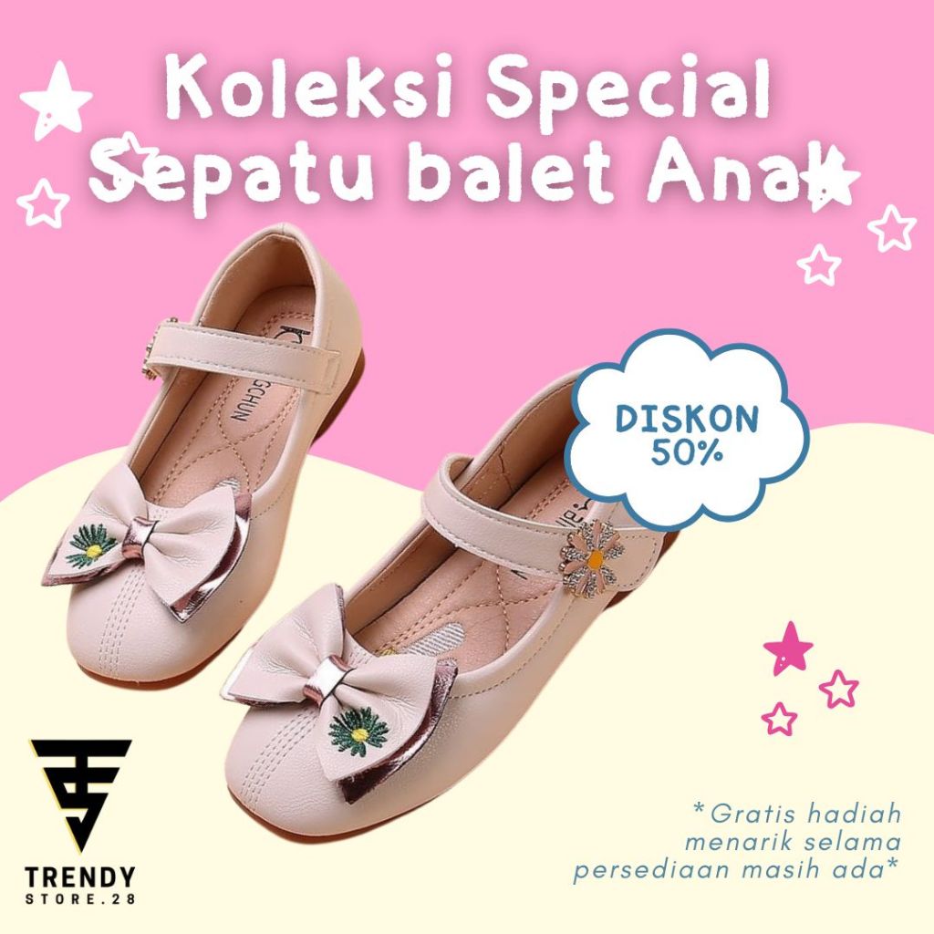 SEPATU BALET PITA BORDIR SEPATU BALET ANAK PEREMPUAN SEPATU ANAK PEREMPUAN UNTUK ANAK USIA 1-10 TAHU
