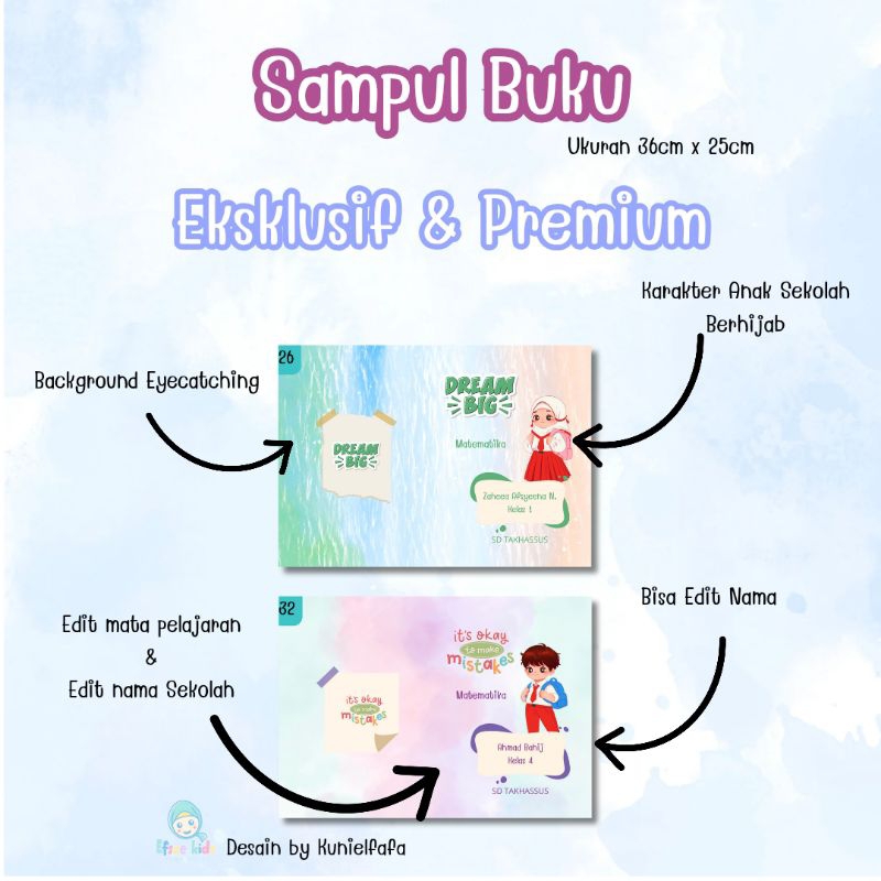 SAMPUL BUKU ANAK SEKOLAH SD KARAKTER CEWEK COWOK PART 2