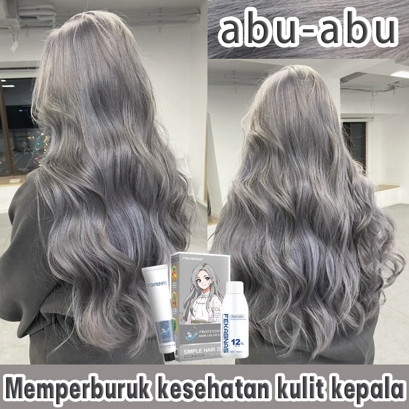 [PROMO HARGA]FEKAGNAS Hair Color Abu-abu,Herbal hair coloring tanpa merusak rambut,Warna populer(ash