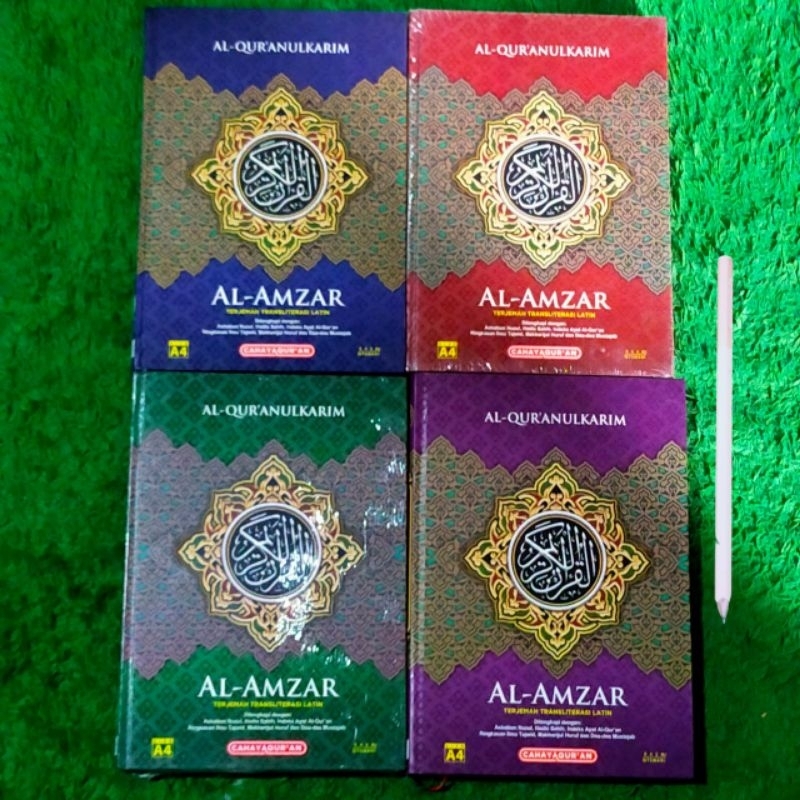 ORIGINAL BUKU AL-QUR'AN AMZAR TERJEMAHAN TRANSLITERASI LATIN AL QUR'AN WARNA BIRU MERAH HIJAU UNGU S
