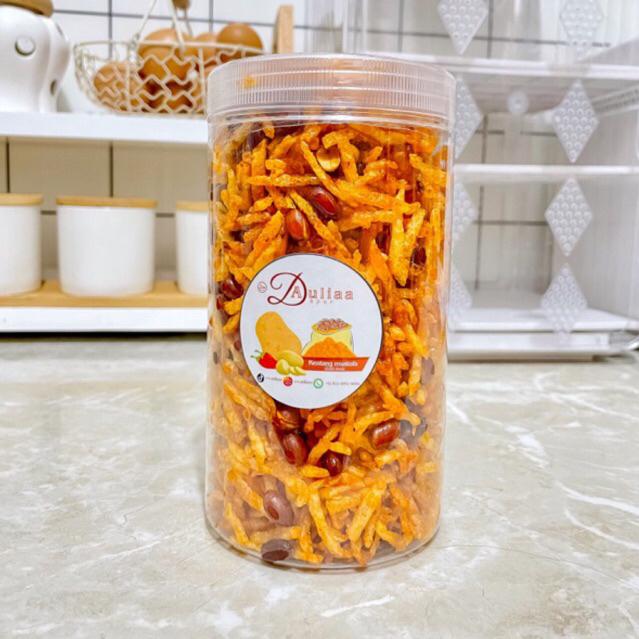 

Kentang mustofa DapurAuliaa toples 1000ml mustofa pedas manis kacang renyah tanpa campuran SMG