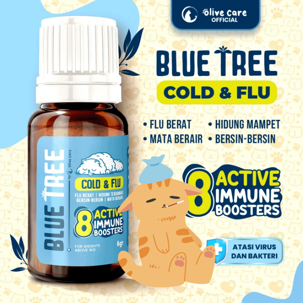 BLUE TREE Olive care obat flu kucing mengatasi sakit flu dan pilek berat