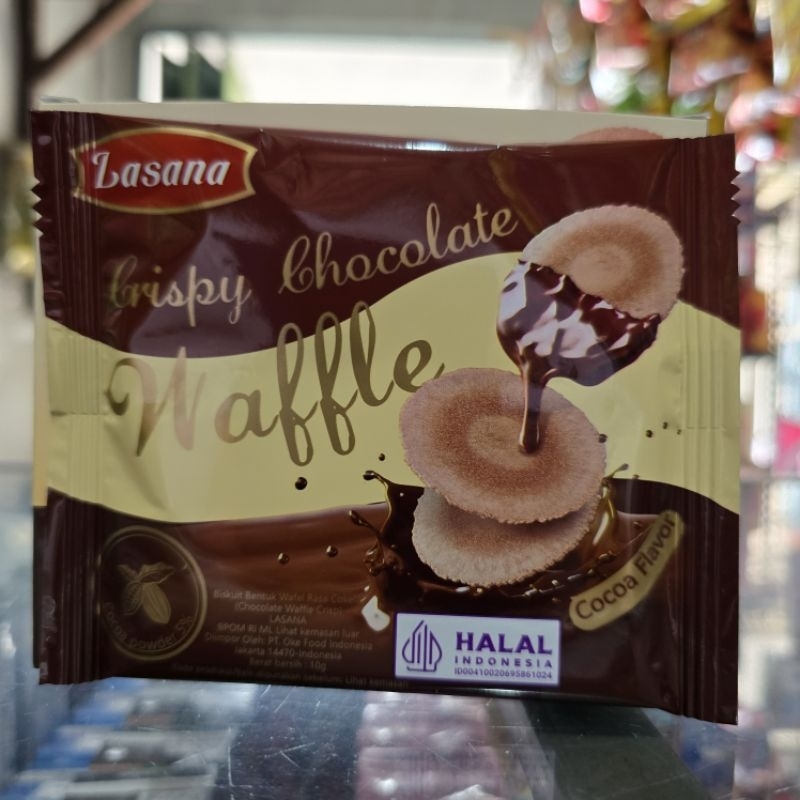 

LASANA CRISPY CHOCOLATE WAFFLE BISKUIT WAFFLE COKLAT 10gr
