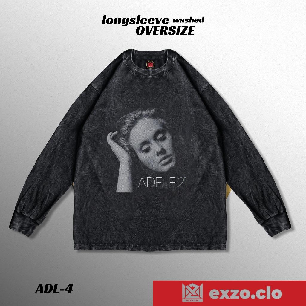 EXZO.CLO kaos ADELE 30 Long Sleeve Washed Oversize COTTON COMBED24S adele tshirt
