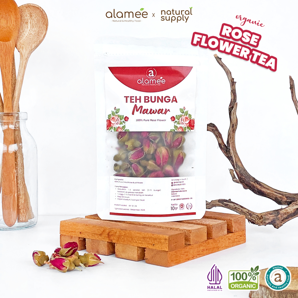

Teh Bunga Mawar Rose Flower Kemasan Toples Flower Tea Organik Kering Dried Alami 10gr