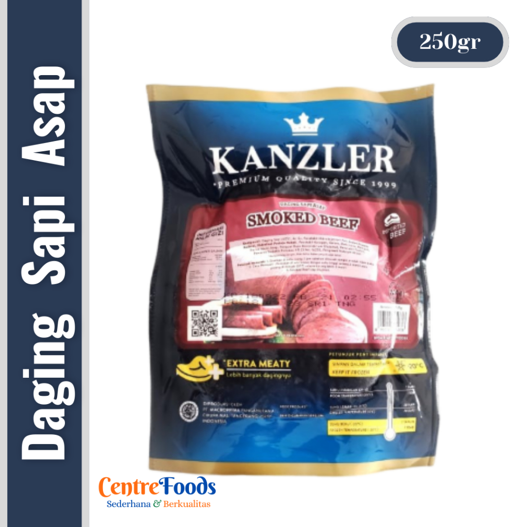 

Daging Sapi Asap - Smoked Beef Kanzler | 250gr [ Harga Per BKS ]