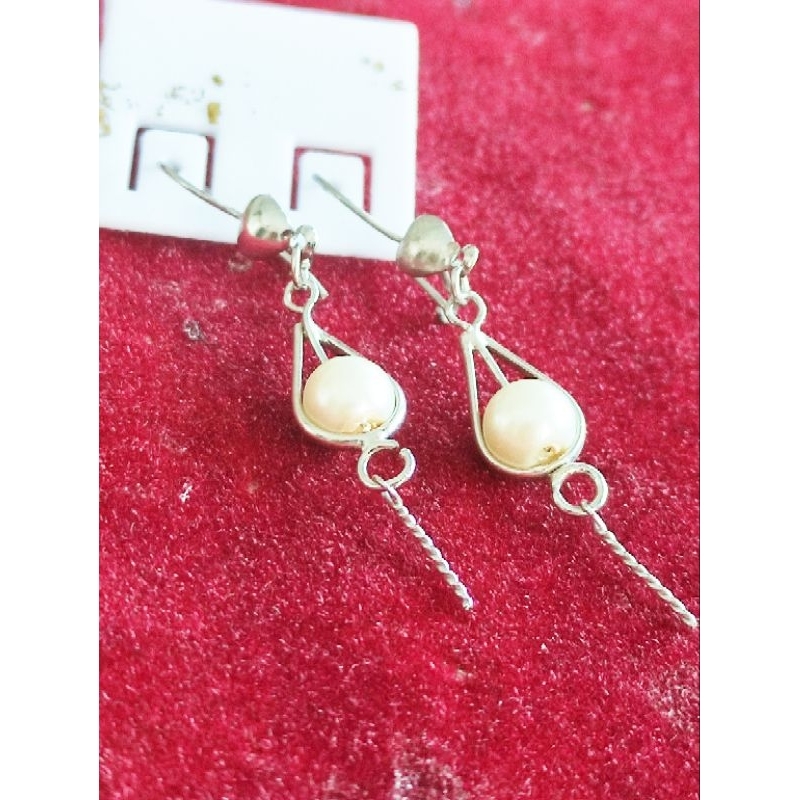 anting jurai maenan bola warna silver, anting titanium, anting kristal, anting anak, anting jurai