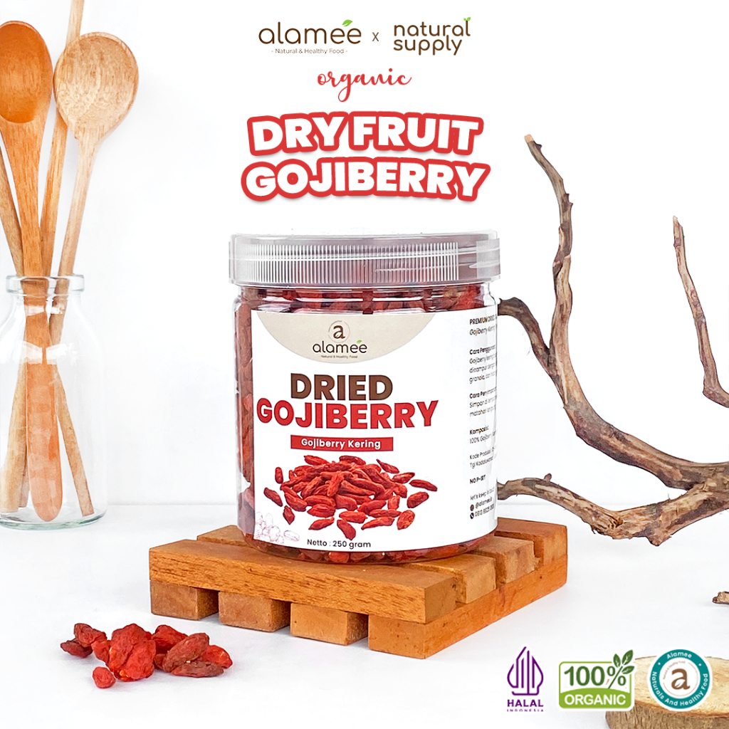 

ALAMEE Gojiberry Kering Cemilan Buah Sehat Rendah Kalori Dried Gojiberry Buah Kici Kering 250gr