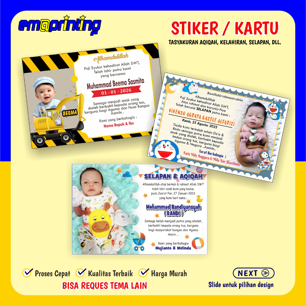 

STIKER AQIQAH /KELAHIRAN/SELAPAN/DLL