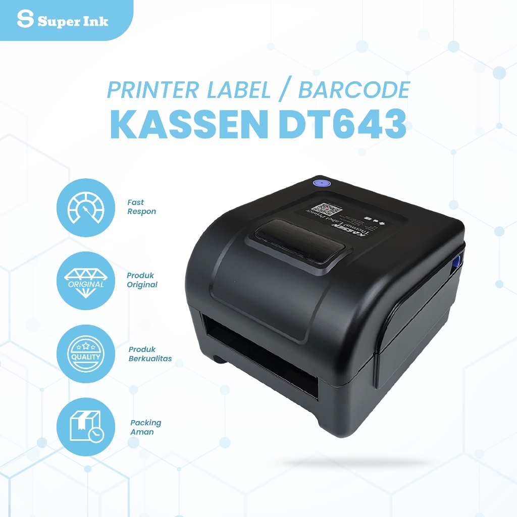 

Printer Label KASSEN DT-643 Cetak Resi USB Bluetooth Barcode