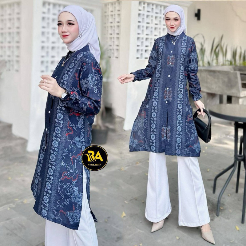 Tunik Batik Songket Wanita Kerja jumbo
