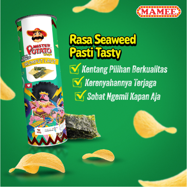 

Snack Mister Potato Keripik Kentang 100gr - Original / Barbecue / Seaweed