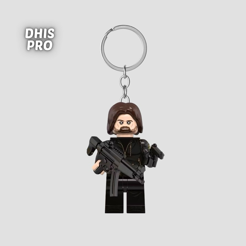 Dhis Project Gantungan Kunci LEGO Minifigure Bucky Barnes Winter Soldier Thunderbolts* Marvel