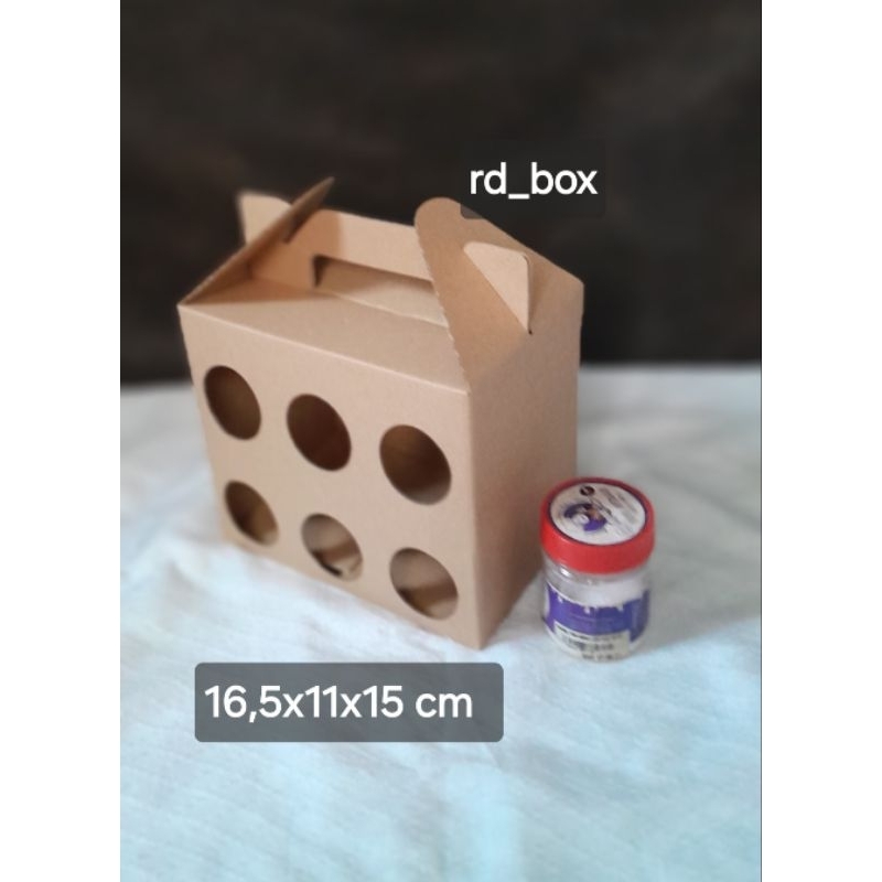 

KarDus/Box/Kotqk Uk 16,5x11c15 cm,hanpers sambel isi 12 Toples