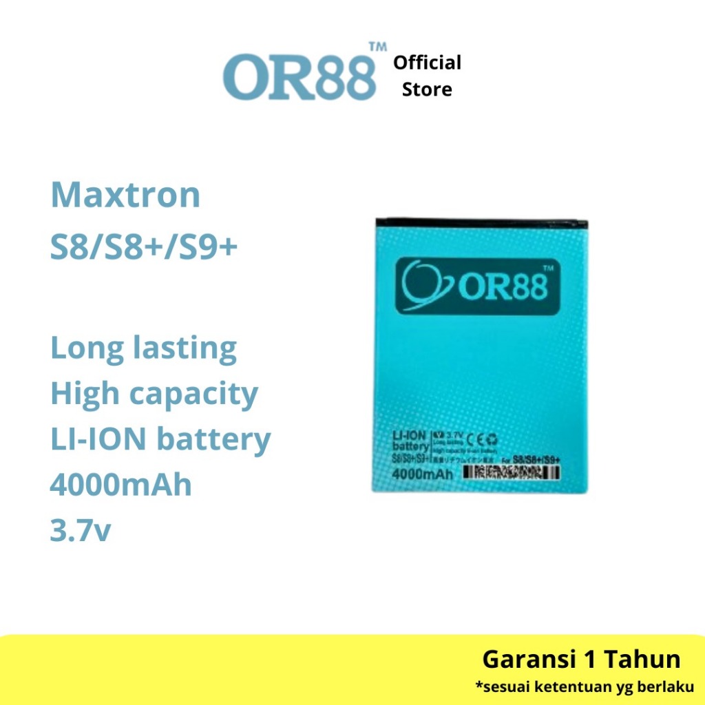 OR88 baterai batre battery double power maxtron S8 / S8+ / S8 plus / S9+ / S9 plus / pluto