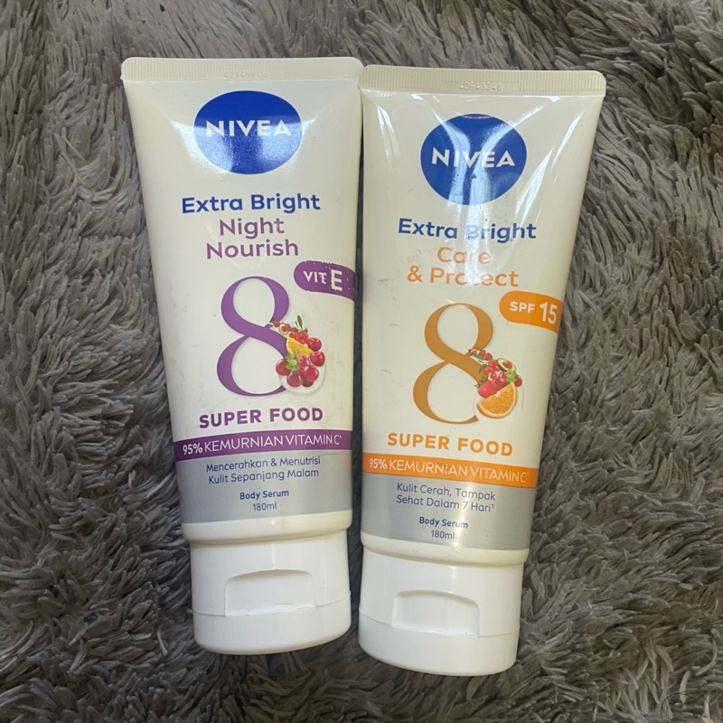 Nivea Extra Bright Care & Protect / Night Nourish Body Serum Superfood Lotion 180 ml - Body Serum Ni