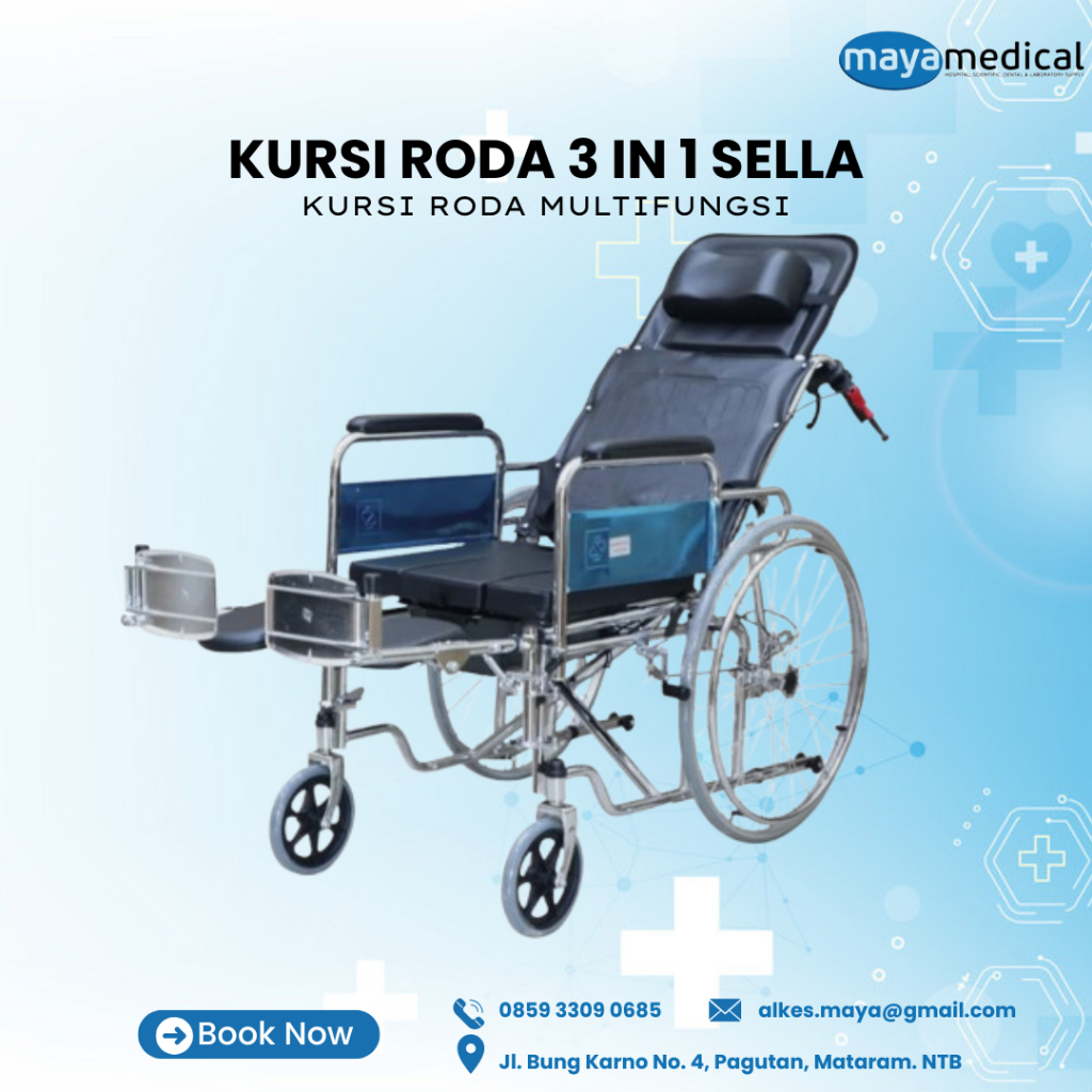 SELLA-Kursi Roda 3 in 1 Reclining + BAB