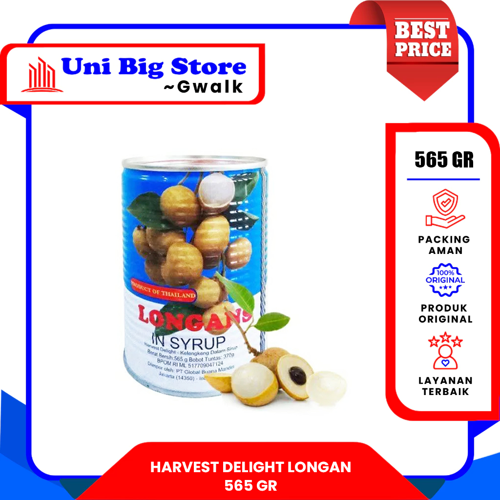 

HARVEST DELIGHT LONGAN IN SYRUP BUAH KELENGKENG KALENG - 565 gr
