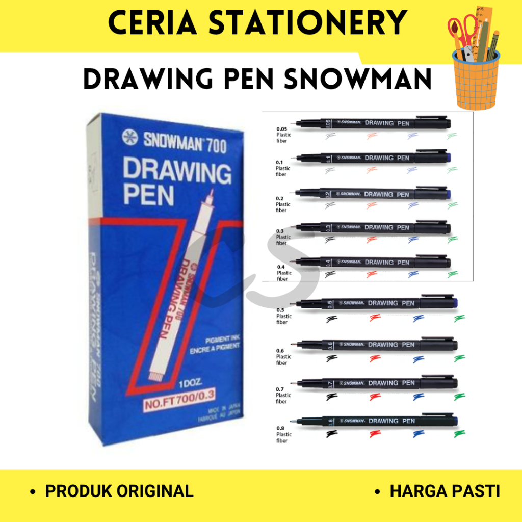 

Spidol Drawing Pen Snowman Ft 700 Ukuran 0.1 0.2 0.3 0.4 0.5 0.6 0.7 0.8