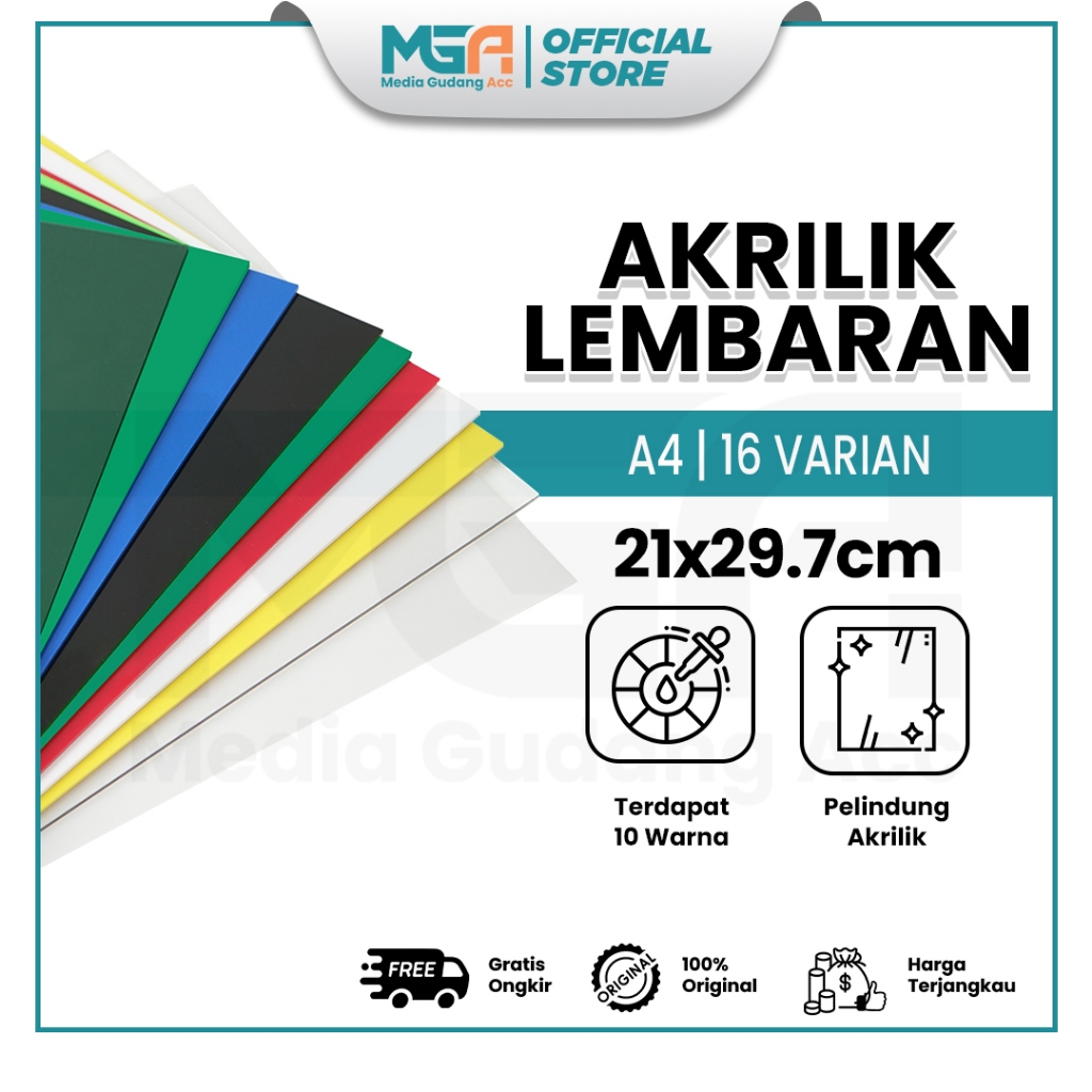 

AKRILIK LEMBARAN A4 1,5MM 2MM 3MM / ACRYLIC SHEET TRANSPARAN WARNA SOLID GROSIR BERKUALITAS