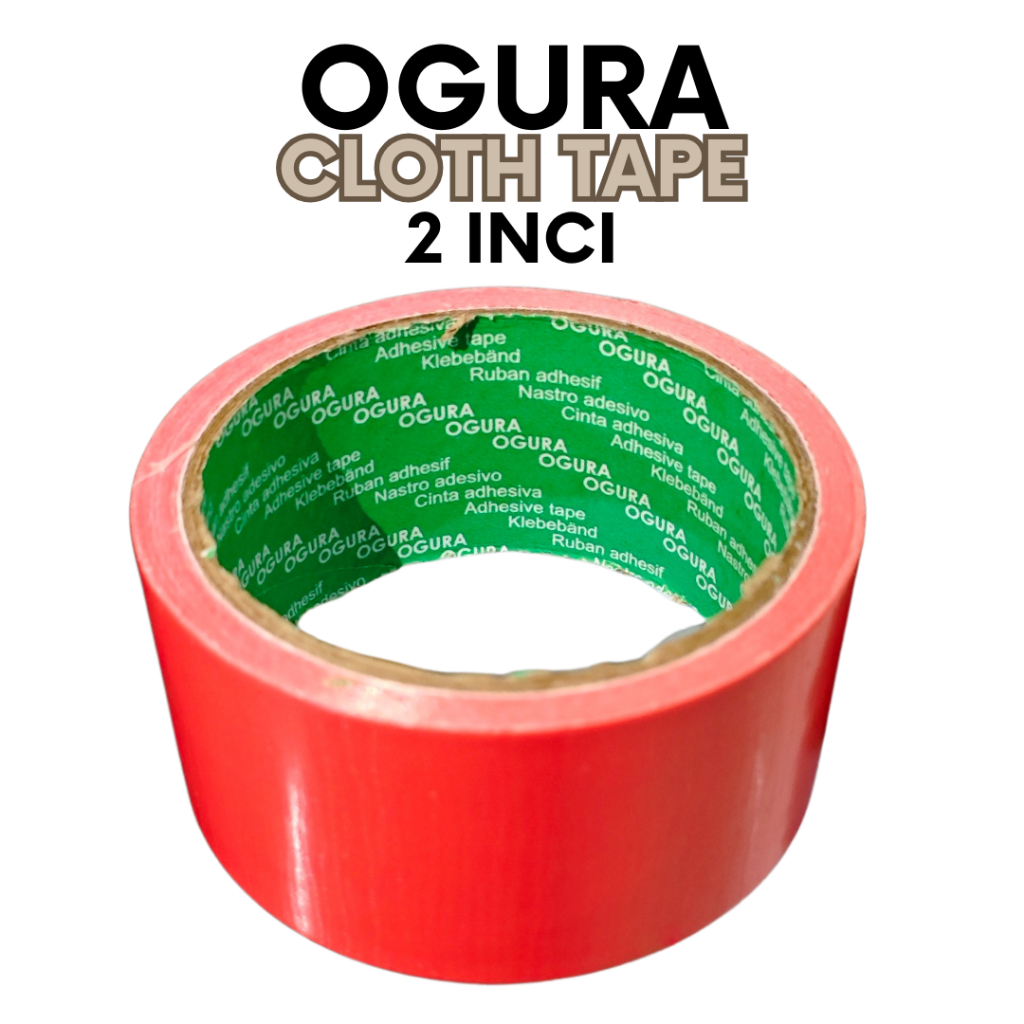 

OGURA Cloth Tape 2 Inci x 10 Merah lakban kain economis