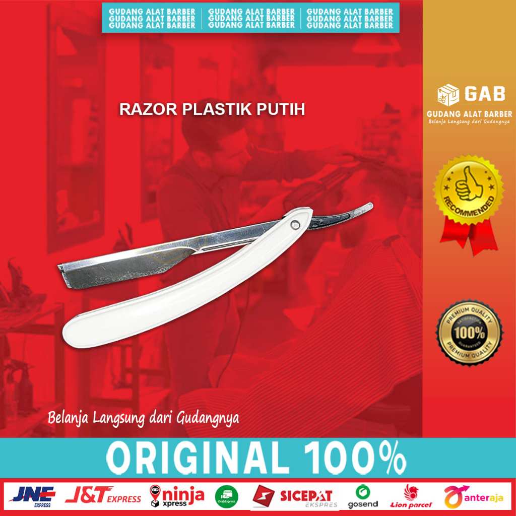 Razor Plastik Pisau Cukur Lipat Pangkas Rambut Jenggot Kumis Barbershop Original