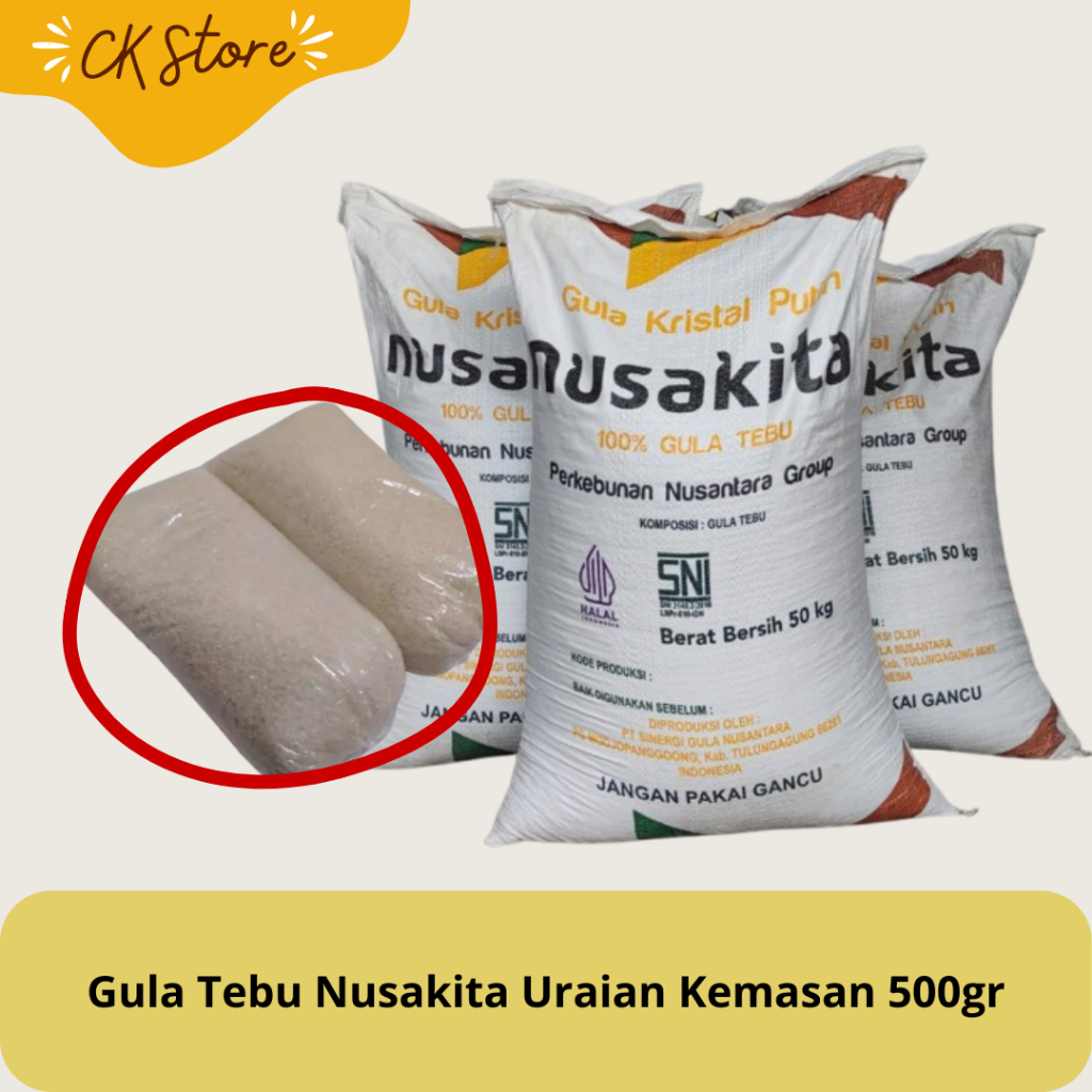 

Nusakita Gula Tebu Uraian Kemasan 500 gr - Gula Uraian Nusakita 500 gram