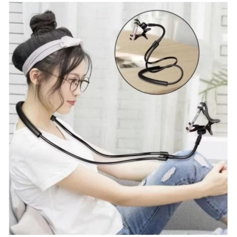 NECKPOD,LAZYPOD JEPIT,HOLDER HP LEHER NONTON DRAKOR,HOLDER HP JEPIT MEJA DLL