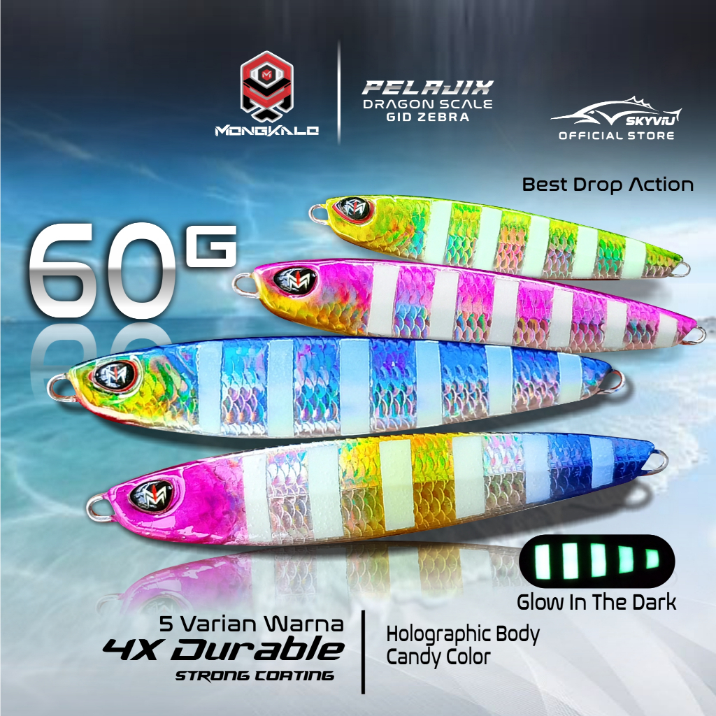 Metal Jig 60 Gram 60Gram MONGKALO PELAJIX Hologram Sisik 60g GID ZEBRA Sisik Mikro Jig 60gr Umpan Ji
