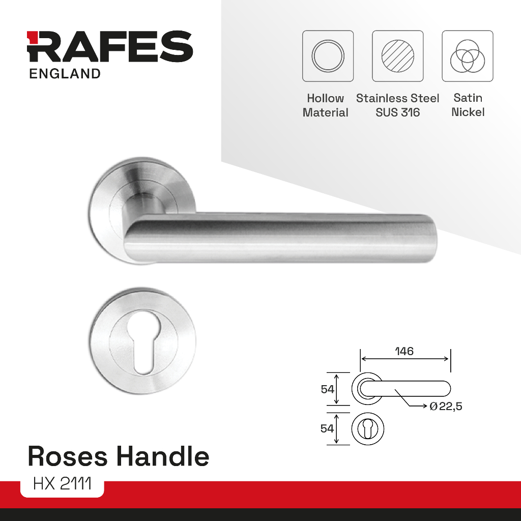HANDLE PINTU ROSES RAFES ENGLAND | HX 2111
