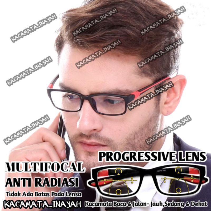 Kacamata Sport PROGRESIF plus baca dan jalan Anti radiasi | kacamata plus baca dan jalan Antiradaisi