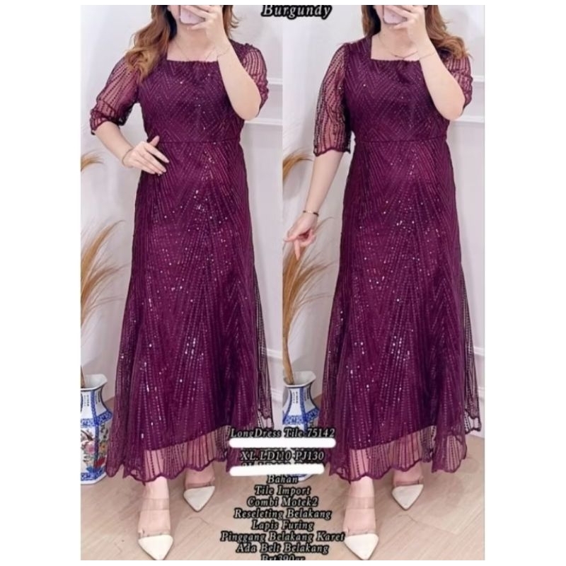 Dress Party Brukat UNGU/LILAC