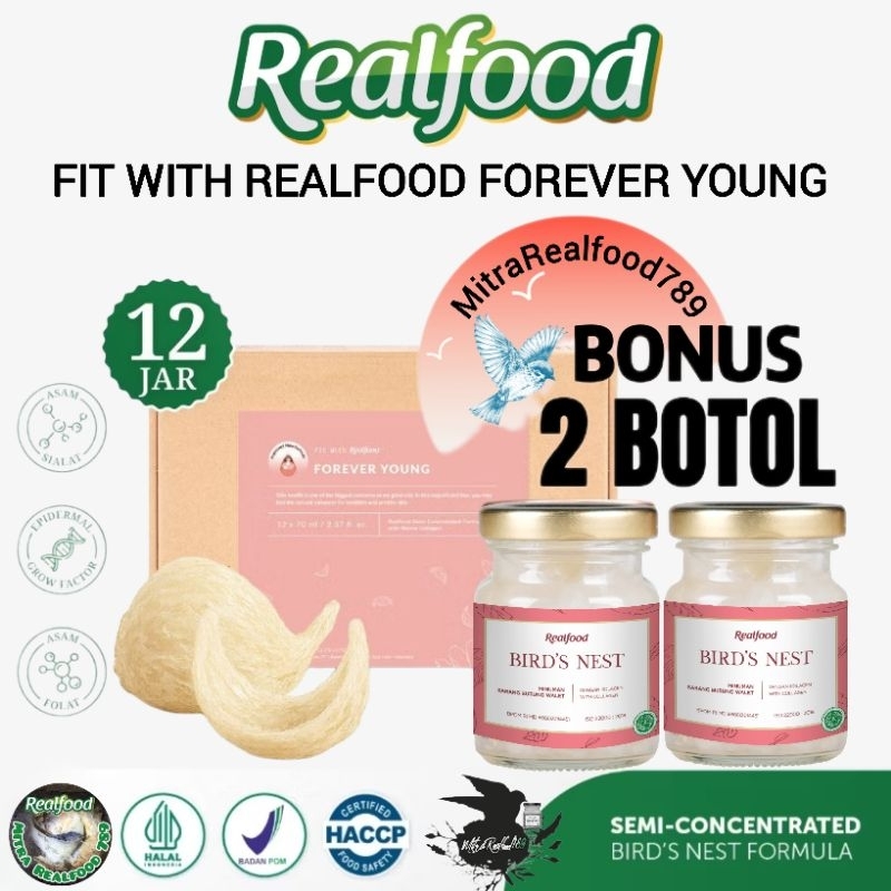 

Realfood Forever Young 12 Botol Bonus 2 Botol ( Minuman Sarang Burung Walet )