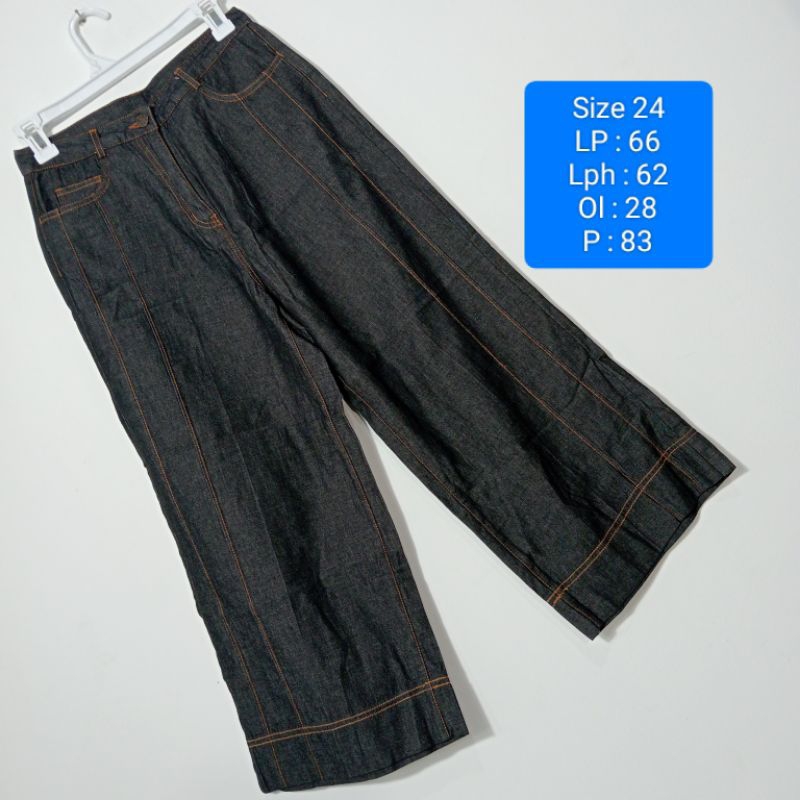 LYNT FASHION CELANA DENIM KULOT || DENIM HITAM ||  CELANA KULOT WANITA || KULOT DENIM HITAM