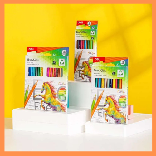 

Deli Pensil Warna Enovation Wood Free Set 12 dan 24 Warna