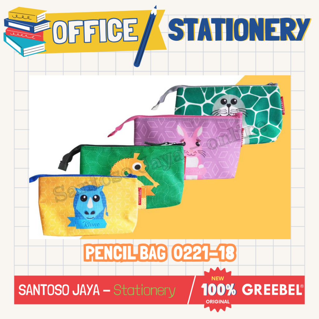 

Tempat - Kotak Pensil Motif Hewan Lucu GREEBEL - Pencil Case Bag Cute Animal Edition 0221-18