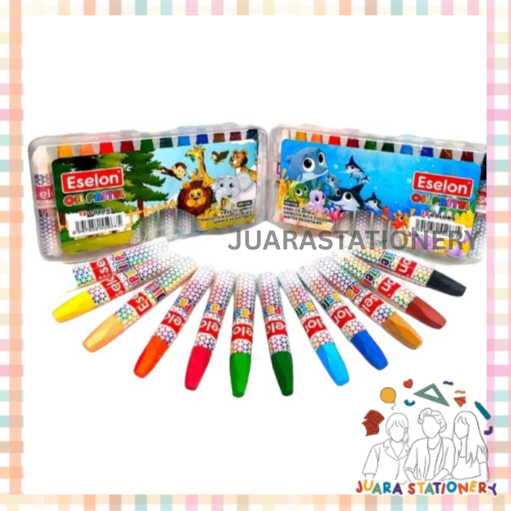 

(1246) JUARASTATIONERY Crayon Eselon 12 Warna / Oil Pastel Crayon Sekolah Krayon Murah