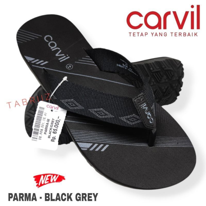 black grey sandal jepit carvil original cewek cowok
