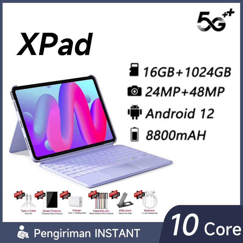 【Freeware Mouse Keyboard】Tablet android XPad 11.6inch+S11D 10.1inch (16GB+1024GB) Screen Tablet Andr