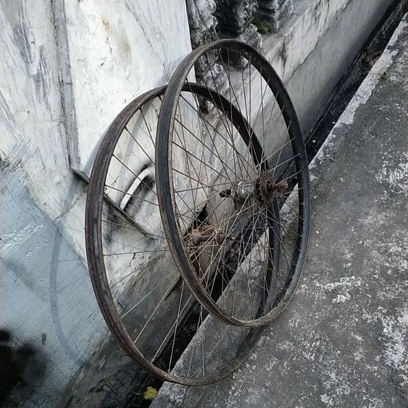 roda set pelk sepeda onthel basikal tua rem torpedo 28@n