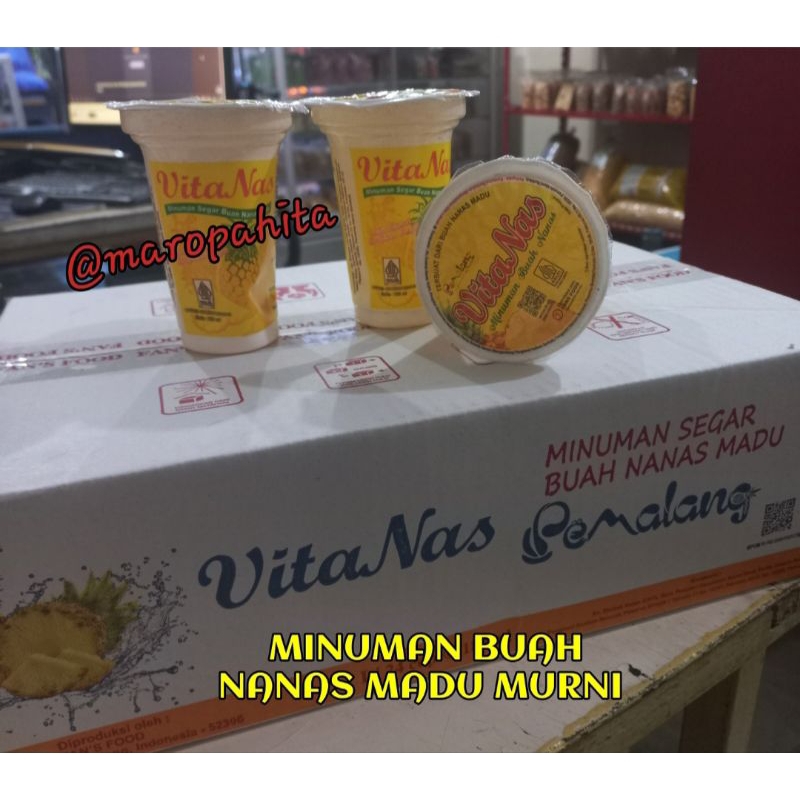 Vitanas Minuman Sari Nanas Madu Asli 180ml Isi 24 Gelas