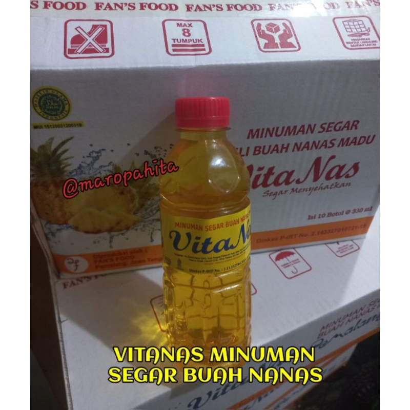 Vitanas Minuman Segar Buah Nanas Kemasan Botol 330ml Isi 10 Botol